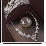 ست تاج و گردنبند و گوشواره درخشان وارداتی