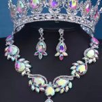 ست تاج و گردنبند و گوشواره درخشان وارداتی