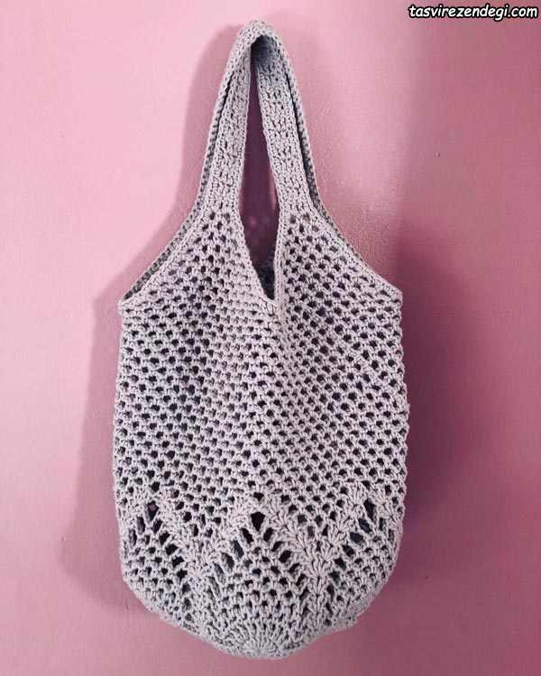 کیف در جنس کناف و نخ قلاب بافی به صورت حرفه ای